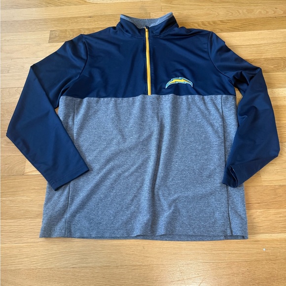 Los Angeles Chargers Antigua 1/4 Zip Pullover Jacket - Men's Medium - Blue/Gray - Picture 2 of 7